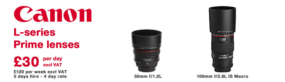 Canon 50mm f/1.2L Canon 100mm f/2.8L IS Macro Lens Rental